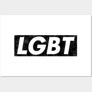 LGBT Black box logo distressed Posters and Art